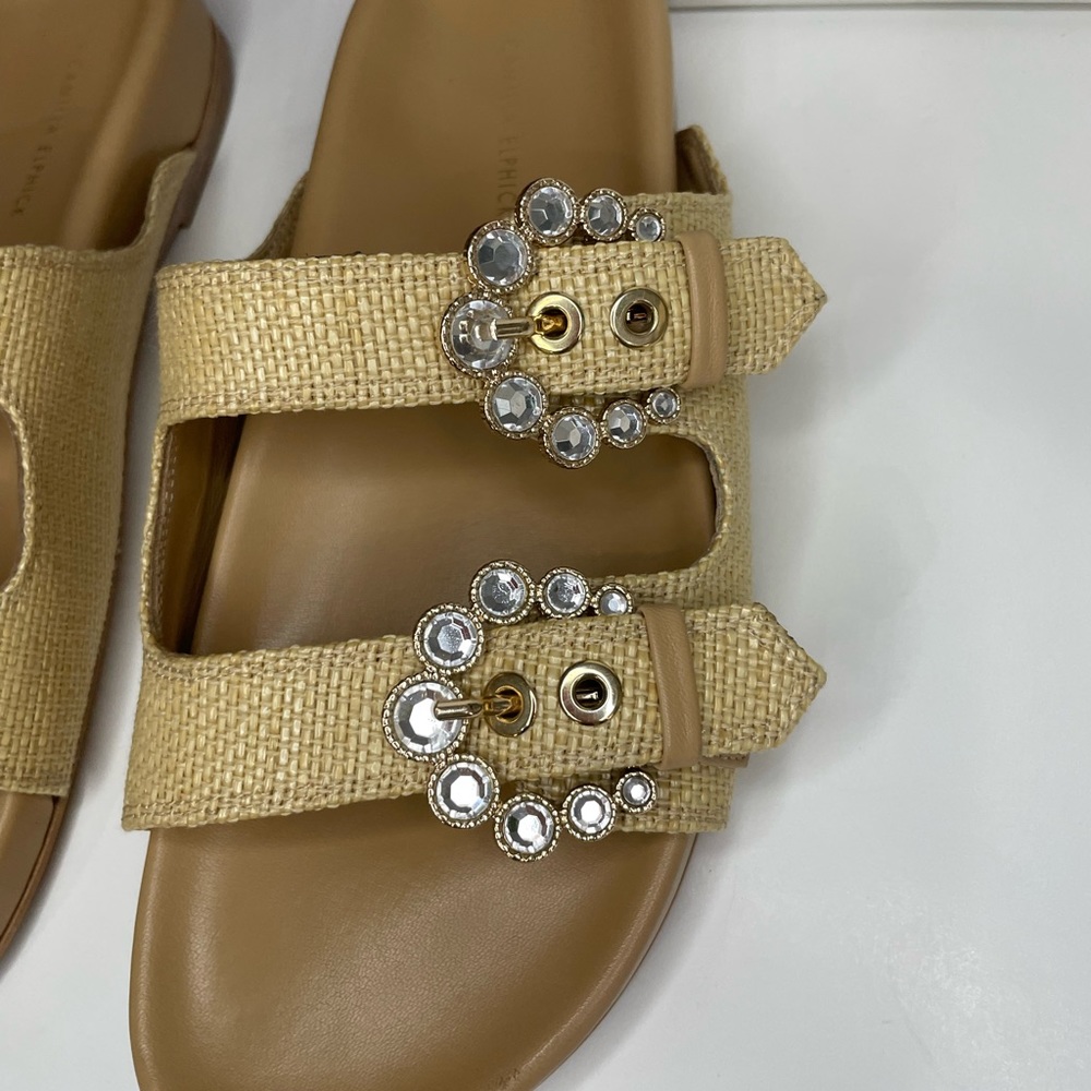 Camilla Elphick Maya Raffia embellished slides euro size 38 - Picture 8 of 15